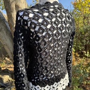 Horgolt csipkés kardigán horgolásminta � női boleró PDF - diy (csináld magad) - szabásminta, útmutató - horgolási minta - Meska.hu