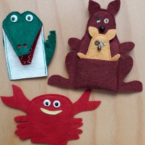 Ujjbábok EGZOTIKUS ÁLLATOK, Játék & Sport, Bábok, Ujjbáb, Baba-és bábkészítés, Varrás, MESKA