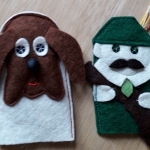 ujjbábok  vadász és kutyája, Játék & Sport, Bábok, Ujjbáb, Baba-és bábkészítés, Varrás, MESKA