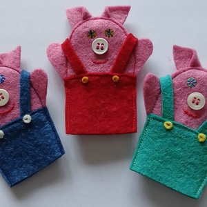 ujjbábok:  A három kismalac és a farkas - Meska.hu