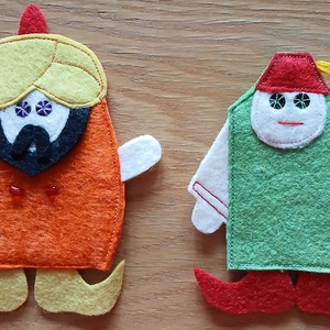 Ujjbábok A kiskakas gyémánt félkrajcárja c. meséhez, Játék & Sport, Bábok, Ujjbáb, Baba-és bábkészítés, MESKA