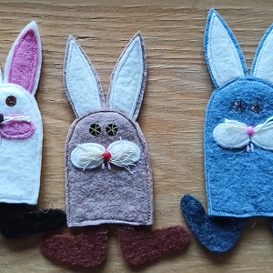 Ujjbábok  a Három nyulak című vershez - játék & sport - bábok - ujjbáb - Meska.hu