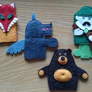 Ujjbábok  a Három nyulak című vershez - játék & sport - bábok - ujjbáb - Meska.hu