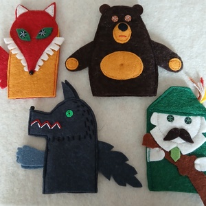 Ujjbábok  a Három nyulak című vershez, Játék & Sport, Bábok, Ujjbáb, Baba-és bábkészítés, Varrás, MESKA