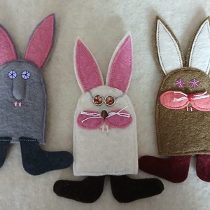 Ujjbábok  a Három nyulak című vershez - játék & sport - bábok - ujjbáb - Meska.hu