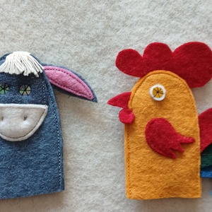 Ujjbábok  a Brémai muzsikusok  című vershez - játék & sport - bábok - ujjbáb - Meska.hu