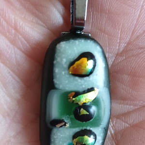 Aranyos üvegmedál - ékszer - nyaklánc - medál - Meska.hu