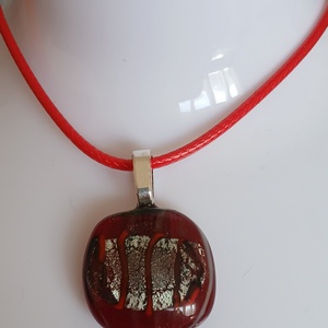 Bordó üvegmedál, Ékszer, Nyaklánc, Medál, , MESKA