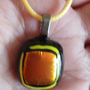 Arany kavics üvegmedál, Ékszer, Nyaklánc, Medál, , MESKA