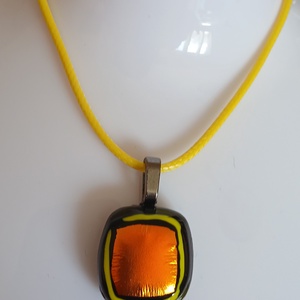 Arany kavics üvegmedál - ékszer - nyaklánc - medál - Meska.hu