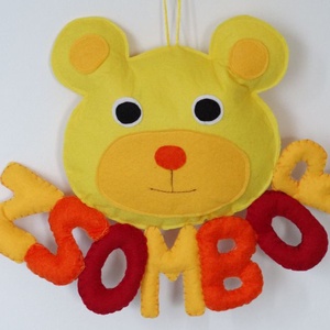 Macis névtábla - Sárga színben - választható színekkel - Meska.hu