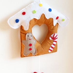 Karácsonyi mézeskalács házikó ajtódísz - Mézes házikó - Mézes ház - Mézi háza - Meska.hu