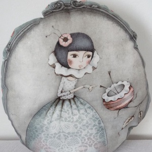 Santoro Mirabelle párna - Mirabelle díszpárna - Romantikus rózsás kispárna - Santoro Lányos párna -  - Meska.hu