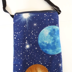 Bolygós oldaltáska / válltáska - Bolygós textil táska - Könnyű táska - Átkötős táska - Világűr Laptáska -  - Meska.hu