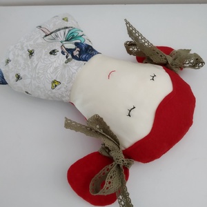 Pipacs a vörös hajú kislány baba - copfos baba - rongybaba - kézműves textil baba figura - párnababa -baba formájú párna - játék & sport - baba & babaház - baba - Meska.hu