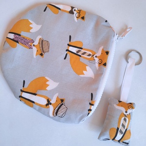 Rókás Pénztárca és kulcstartó szett - Kártyatartó - mini neszesszer - Sminktáska - Kozmetikai táska - Róka mintás tok - táska & tok - pénztárca & más tok - pénztárca - gyerek pénztárca - Meska.hu