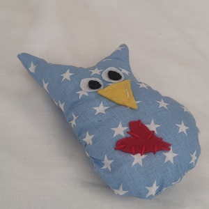 Valentin - napi Zsebbagoly - bagoly figura szívvel - szívecskés mini bagoly - szíves textil állat figura - játék & sport - plüssállat & játékfigura - bagoly - Meska.hu