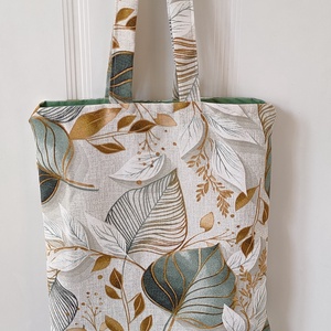 Shopper - Bevásárló táska - levél mintás táska - Ökotáska - Textil táska - tote bag - táska & tok - bevásárlás & shopper táska - shopper, textiltáska, szatyor - Meska.hu