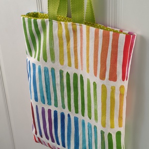 Szivárványos Shopper - Bevásárló táska - szivárvány csíkos táska - Ökotáska - Textil táska - tote bag - táska & tok - bevásárlás & shopper táska - shopper, textiltáska, szatyor - Meska.hu