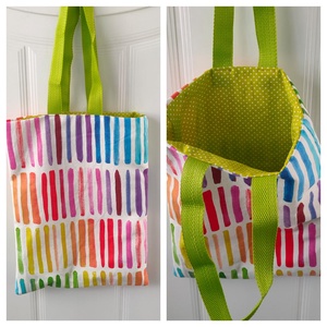 Szivárványos Shopper - Bevásárló táska - szivárvány csíkos táska - Ökotáska - Textil táska - tote bag, Táska & Tok, Bevásárlás & Shopper táska, Shopper, textiltáska, szatyor, Varrás, MESKA