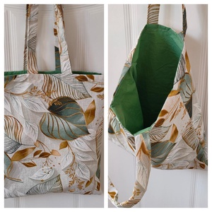 Shopper - Bevásárló táska - levél mintás táska - Ökotáska - Textil táska - tote bag, Táska & Tok, Bevásárlás & Shopper táska, Shopper, textiltáska, szatyor, Varrás, MESKA
