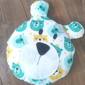 Maci formájú párna - Macifej - Macis mackó - Mackó párna - Maci figura - Textil mackó - Színes mackó -macis gyerek párna, Otthon & Életmód, Babaszoba, gyerekszoba, Gyerek díszpárna, Varrás, MESKA