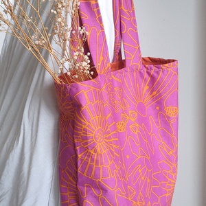 Boho hippi shopper - Bevásárló táska - hippi virágos vászontáska - Ökotáska - Textil táska - tote bag - táska & tok - bevásárlás & shopper táska - shopper, textiltáska, szatyor - Meska.hu