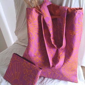 Boho hippi shopper - Bevásárló táska - hippi virágos vászontáska - Ökotáska - Textil táska - tote bag - táska & tok - bevásárlás & shopper táska - shopper, textiltáska, szatyor - Meska.hu