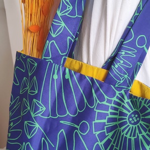 Boho hippi shopper - Bevásárló táska - hippi virágos vászontáska - Ökotáska - Textil táska - tote bag - táska & tok - bevásárlás & shopper táska - shopper, textiltáska, szatyor - Meska.hu