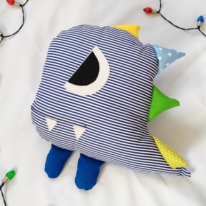 Dinoszaurusz párna - Dínós díszpárna - Csíkos Dínó figura - Textil játék - Dínó Textil figura, Otthon & Életmód, Babaszoba, gyerekszoba, Gyerek díszpárna, Varrás, MESKA