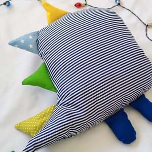 Dinoszaurusz párna - Dínós díszpárna - Csíkos Dínó figura - Textil játék - Dínó Textil figura - játék & sport - plüssállat & játékfigura - plüss dínók - Meska.hu