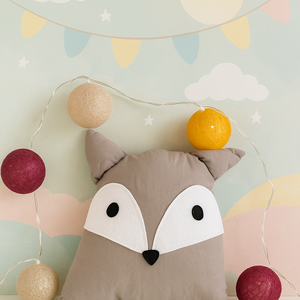 Ezüst róka párna - szürke róka figura -  Rókás díszpárna - farkas figura - Textil figura - Textil játék, Játék & Sport, Plüssállat & Játékfigura, Róka, Varrás, MESKA