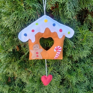 Karácsonyi mézeskalács házikó ajtódísz - Mézes házikó - Mézes ház - Mézi háza - Meska.hu