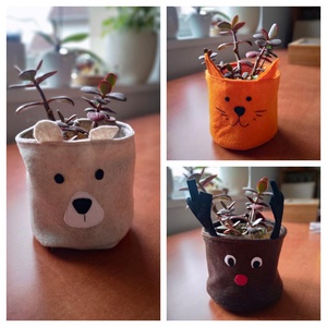 Filc kaspó - textil kaspó - kaspó takaró kosárka - állatos tároló - gyerekszobai dekoráció - állatos kosár - puha kaspó  - Meska.hu