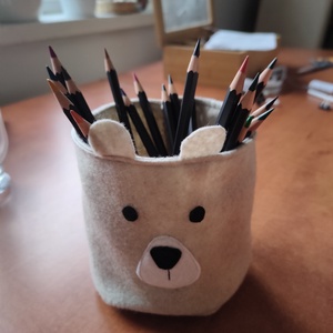 Filc kaspó - textil kaspó - kaspó takaró kosárka - állatos tároló - gyerekszobai dekoráció - állatos kosár - puha kaspó  - otthon & életmód - dekoráció - virágdísz és tartó - cserép & kaspó - Meska.hu