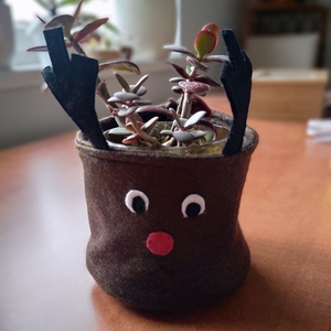 Filc kaspó - textil kaspó - kaspó takaró kosárka - állatos tároló - gyerekszobai dekoráció - állatos kosár - puha kaspó  - otthon & életmód - dekoráció - virágdísz és tartó - cserép & kaspó - Meska.hu