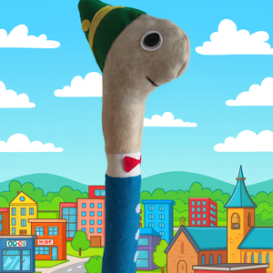 Tekergő, a Tesz-Vesz Városi Kukac - Tesz - Vesz Város lakója - Mesefigura - Tekergő a Kukac - Tekergő földigiliszta, Játék & Sport, Plüssállat & Játékfigura, Plüss mesefigurák, Varrás, MESKA