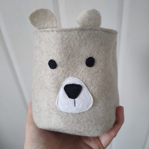 Macis tároló kosárka - állatos kaspó takaró - állat figurás gyerekszobai kosár - puha filc kaspó  - Meska.hu