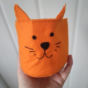 Filc kaspó - textil kaspó - kaspó takaró kosárka - állatos tároló - gyerekszobai dekoráció - állatos kosár - puha kaspó  - otthon & életmód - dekoráció - virágdísz és tartó - cserép & kaspó - Meska.hu