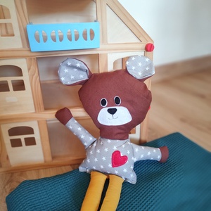 Mackó figura - Maci játék állat - kézműves textil figura - egyedi játékfigura - textilmackó - plüssmackó , Játék & Sport, Plüssállat & Játékfigura, Maci, Baba-és bábkészítés, Varrás, MESKA