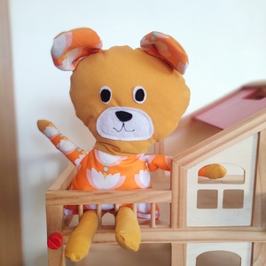 Mackó - Maci virágos ruhában - puha játék állat - sárga kordbársony maci - játék mackó  - játék & sport - plüssállat & játékfigura - maci - Meska.hu