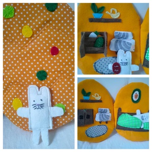 Nyuszi tojás házikóban - Húsvéti textil könyv gyerekeknek - Húsvéti csendeskönyv - Nyuszis játszókönyv - játék & sport - szerepjáték - Meska.hu