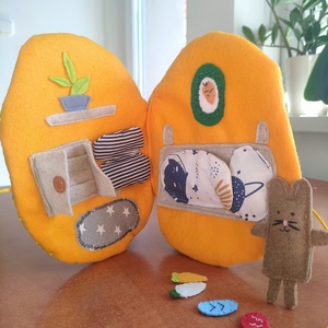 Húsvéti Nyuszi házikója - Húsvéti textil könyv gyerekeknek - Húsvéti filc csendeskönyv - Nyuszis játszókönyv Húsvétra, Baba - mama, Baba játékok, Textilkönyv & Babakönyv, Varrás, MESKA