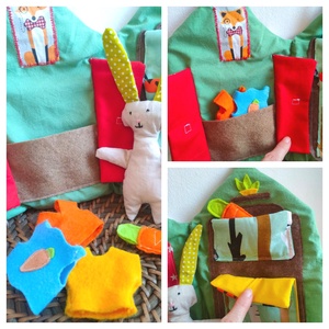 Öltöztethető nyuszi házzal - Húsvéti nyuszi háza - Nyuszi ház kiegészítőkkel - Nyuszis játszóház - húsvéti csendeskönyv - játék & sport - szerepjáték - Meska.hu