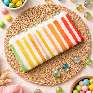 Szivárvány csíkos tolltartó pénztárca - szivárványos kártyatartó - lapos neszesszer - neszeszer szivárványos mintával  , Táska & Tok, Pénztárca & Más tok, Pénztárca, Női pénztárca, Varrás, MESKA