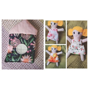 Hordozható babaház öltöztethető babával - textil babaház kiegészítőkkel - puha interaktív házikó - baba ruhákkal cicával - játék & sport - baba & babaház - öltöztethető baba - Meska.hu