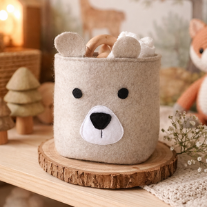 Macis tároló kosárka - állatos kaspó takaró - állat figurás gyerekszobai kosár - puha filc kaspó  - Meska.hu