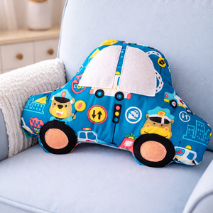 Autó formájú párna - Rendőrautó - macis autó -Autós díszpárna - Autó párna - Textiljáték - Textilfigura, Baba - mama, Babaszoba dekoráció, Gyerek díszpárna, Varrás, MESKA