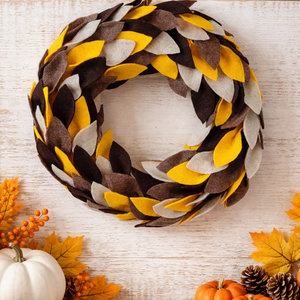 Őszi filc koszorú - filc otthon dekoráció - filc ajtódísz - filc koszorú , Otthon & Életmód, Dekoráció, Ajtó- és ablak dekoráció, Ajtódísz & Kopogtató, Mindenmás, MESKA