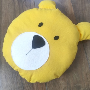 Maci formájú párna - Macifej - Sárga mackó - Mackó párna - Maci díszpárna - Textil mackó - Citrom mackó - Macis párna - Meska.hu